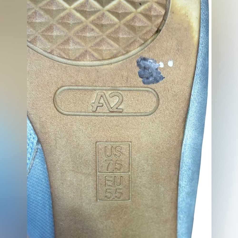 Aerosoles A2 Heel Rest Women’s Slides. Beautiful Scalloped Trim In Light Blue. - Picture 8 of 11